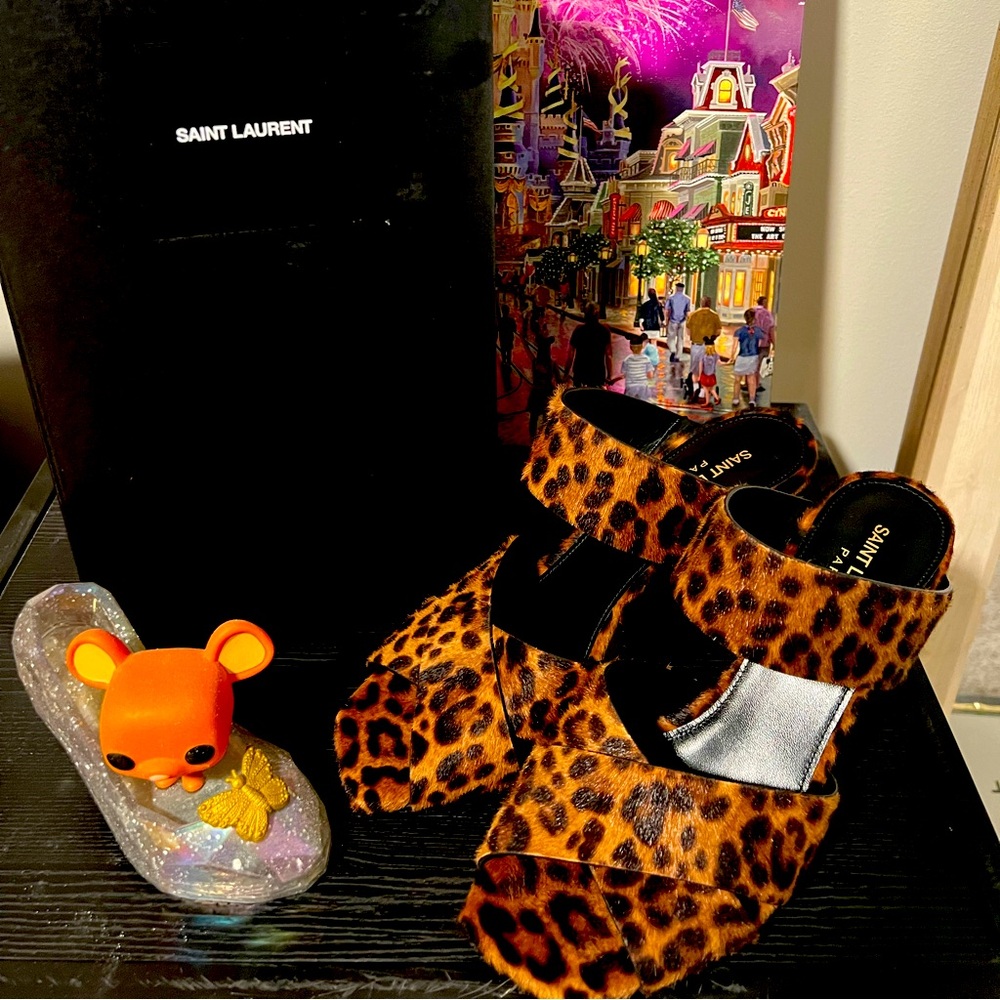 Saint Laurent Oak Mule Leapord Calf Hair⭐️Final Markdown⭐️